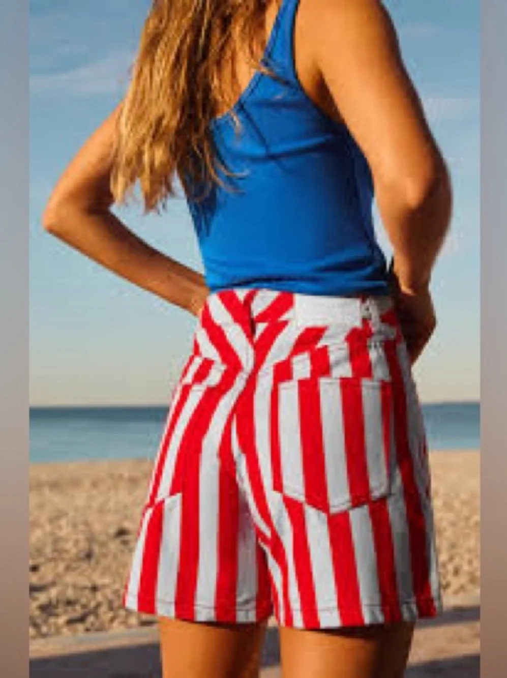 NEW Zara Striped High-Waist mom Shorts Size 2 XS